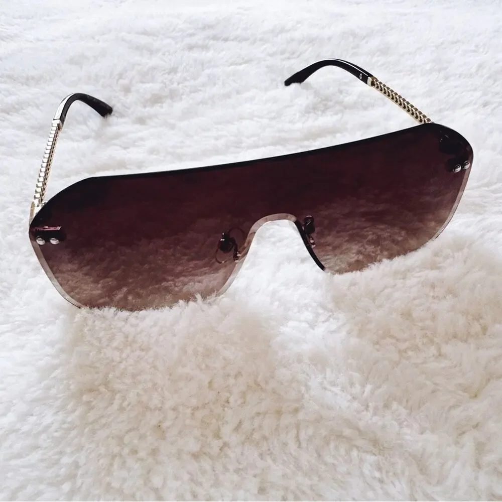 Piper Clear Brown Single-Lens Sunglasses